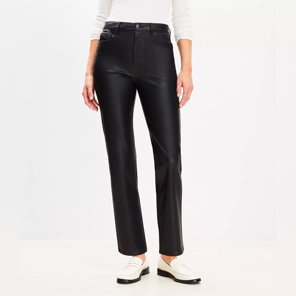 LOFT - Straight Pants in Faux Leather!
